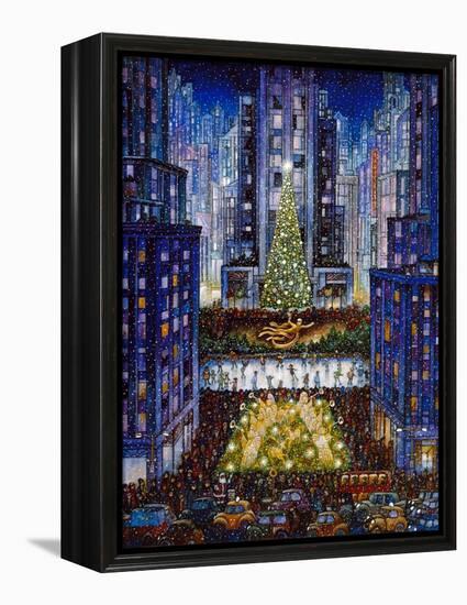 Rockefeller Center 2 Blue-Bill Bell-Framed Premier Image Canvas