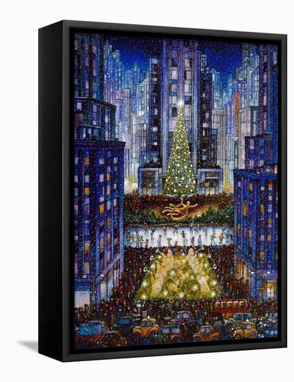 Rockefeller Center 2 Blue-Bill Bell-Framed Premier Image Canvas