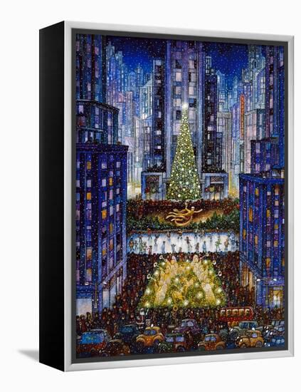 Rockefeller Center 2 Blue-Bill Bell-Framed Premier Image Canvas