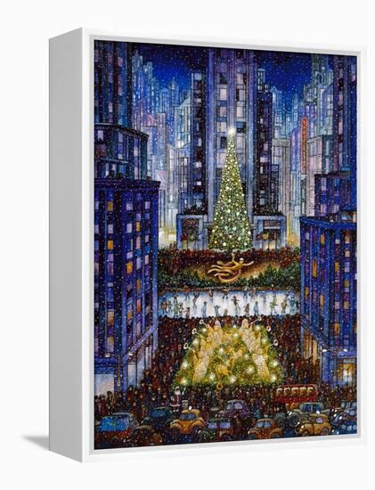 Rockefeller Center 2 Blue-Bill Bell-Framed Premier Image Canvas