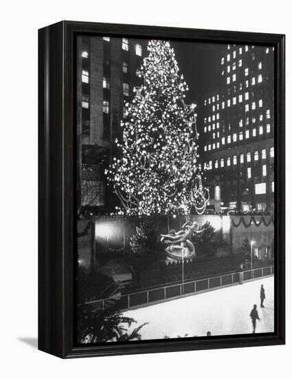 Rockefeller Center Christmas Tree at Night-Alfred Eisenstaedt-Framed Premier Image Canvas