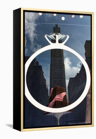 Rockefeller Center Reflection-null-Framed Stretched Canvas