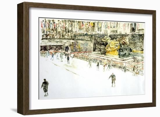 Rockefeller Center, Skaters-Anthony Butera-Framed Giclee Print