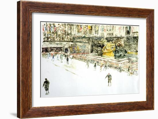 Rockefeller Center, Skaters-Anthony Butera-Framed Giclee Print