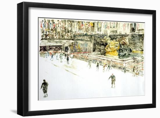 Rockefeller Center, Skaters-Anthony Butera-Framed Giclee Print