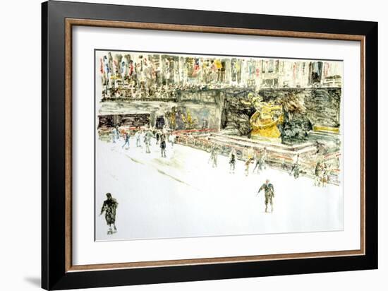 Rockefeller Center, Skaters-Anthony Butera-Framed Giclee Print