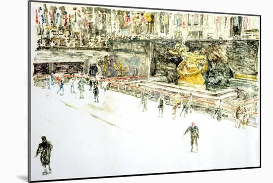 Rockefeller Center, Skaters-Anthony Butera-Mounted Giclee Print
