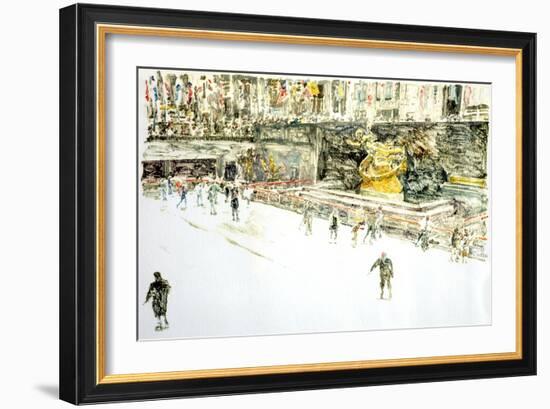 Rockefeller Center, Skaters-Anthony Butera-Framed Giclee Print