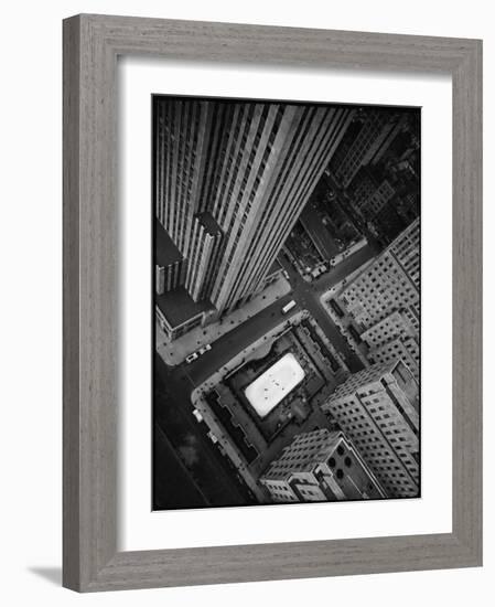 Rockefeller Complex and Skate Rink-Margaret Bourke-White-Framed Photographic Print