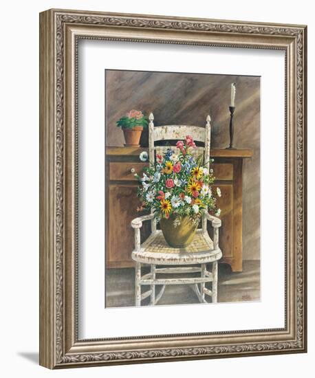 Rocker with Floral Bouquet-Ron Jenkins-Framed Art Print