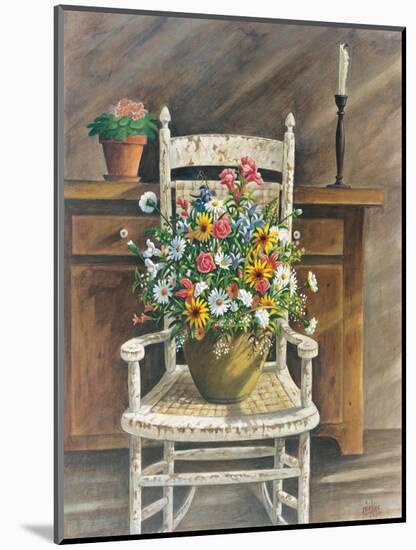 Rocker with Floral Bouquet-Ron Jenkins-Mounted Art Print
