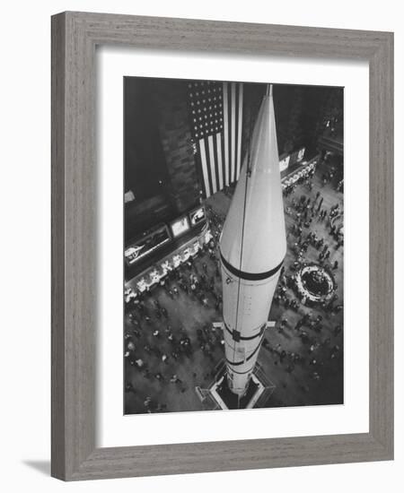 Rocket Being Displayed at Grand Central Station as a Salute to International Geophysical Year-null-Framed Photographic Print