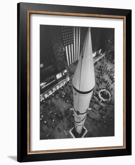 Rocket Being Displayed at Grand Central Station as a Salute to International Geophysical Year-null-Framed Photographic Print