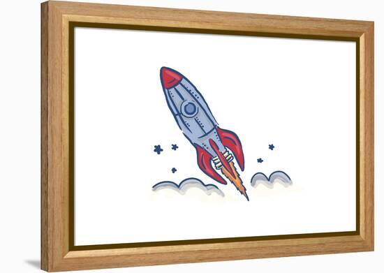 Rocket - Icon-Lantern Press-Framed Stretched Canvas