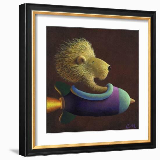 Rocket Lion-Chris Miles-Framed Art Print