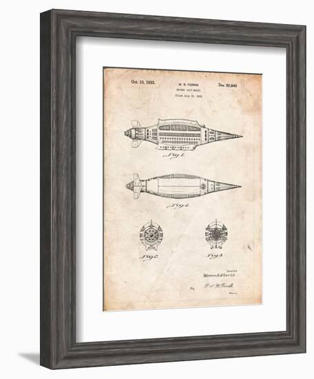 Rocket Ship Model Patent-Cole Borders-Framed Art Print