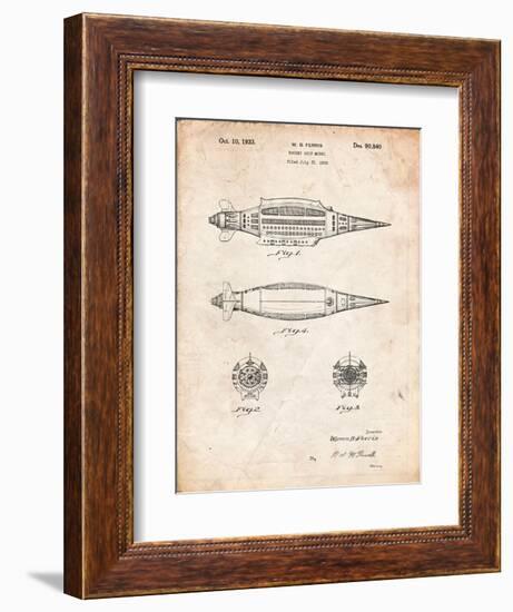 Rocket Ship Model Patent-Cole Borders-Framed Art Print