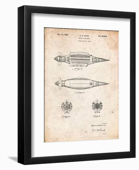 Rocket Ship Model Patent-Cole Borders-Framed Art Print