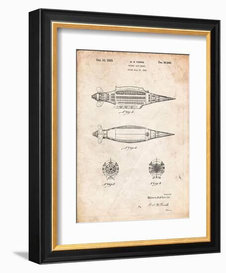 Rocket Ship Model Patent-Cole Borders-Framed Art Print