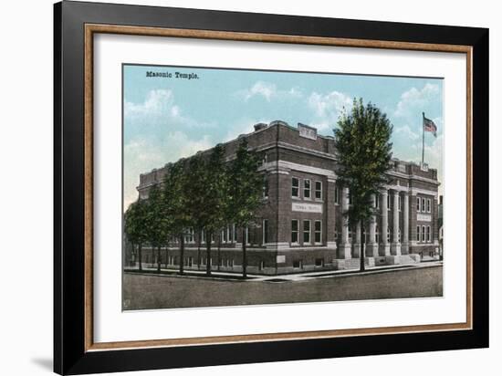 Rockford, Illinois, Exterior View of the Masonic Temple-Lantern Press-Framed Art Print