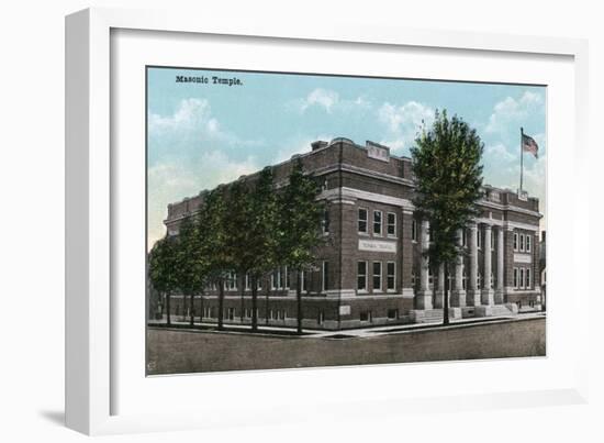 Rockford, Illinois, Exterior View of the Masonic Temple-Lantern Press-Framed Art Print