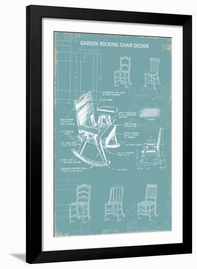 Rocking Chair Blueprint-The Vintage Collection-Framed Giclee Print