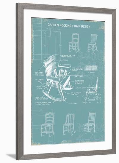 Rocking Chair Blueprint-The Vintage Collection-Framed Giclee Print