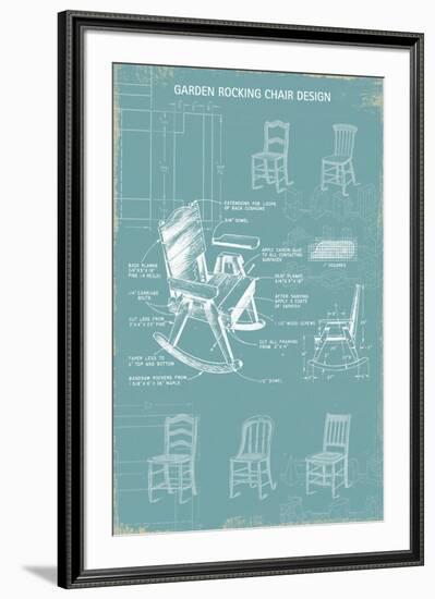 Rocking Chair Blueprint-The Vintage Collection-Framed Giclee Print