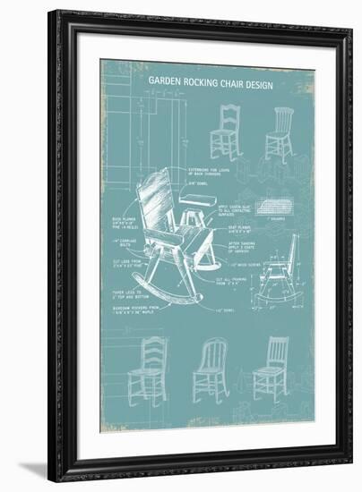 Rocking Chair Blueprint-The Vintage Collection-Framed Giclee Print