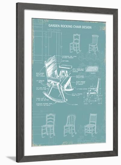 Rocking Chair Blueprint-The Vintage Collection-Framed Giclee Print