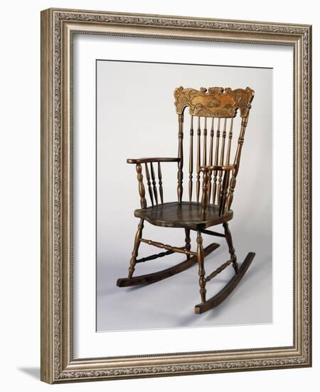 Rocking Chair, Dark Wood, Italy-null-Framed Giclee Print