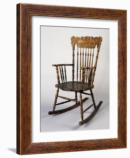 Rocking Chair, Dark Wood, Italy-null-Framed Giclee Print