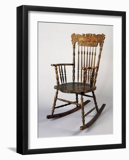 Rocking Chair, Dark Wood, Italy-null-Framed Giclee Print