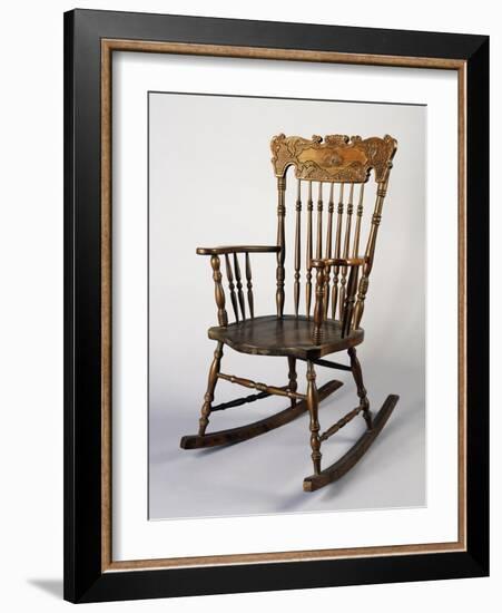 Rocking Chair, Dark Wood, Italy-null-Framed Giclee Print