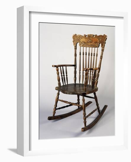 Rocking Chair, Dark Wood, Italy-null-Framed Giclee Print