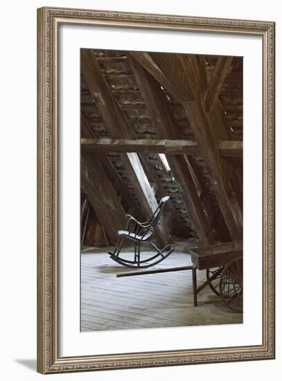 Rocking Chair on an Attic, Copenhagen, Denmark, Scandinavia-Axel Schmies-Framed Photographic Print