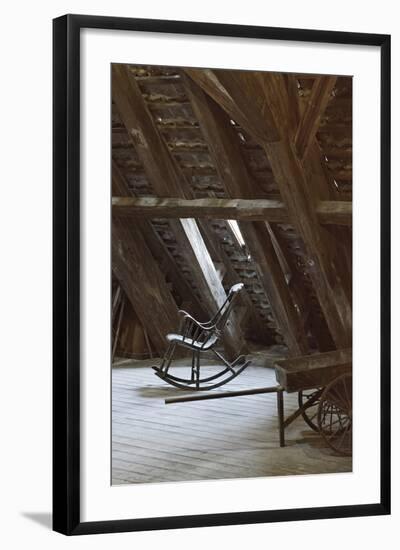 Rocking Chair on an Attic, Copenhagen, Denmark, Scandinavia-Axel Schmies-Framed Photographic Print