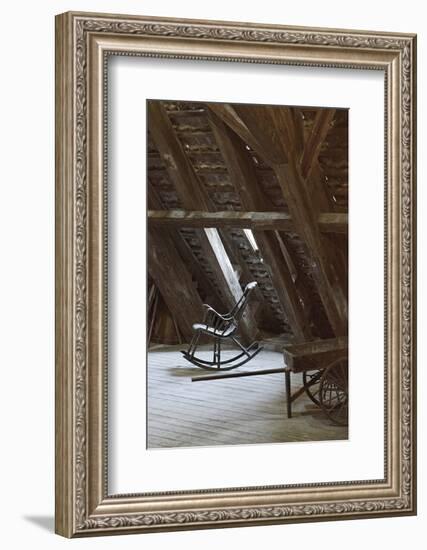 Rocking Chair on an Attic, Copenhagen, Denmark, Scandinavia-Axel Schmies-Framed Photographic Print