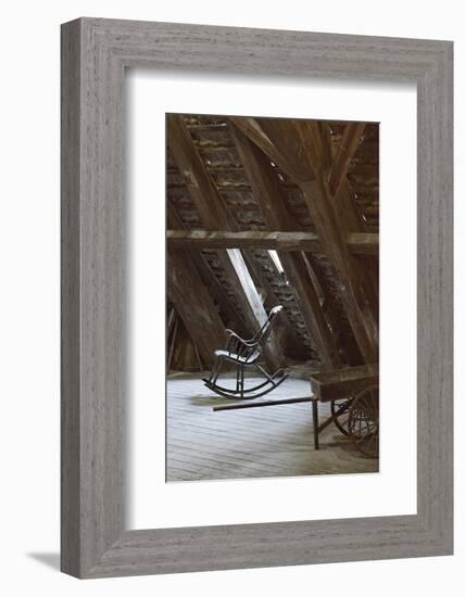 Rocking Chair on an Attic, Copenhagen, Denmark, Scandinavia-Axel Schmies-Framed Photographic Print