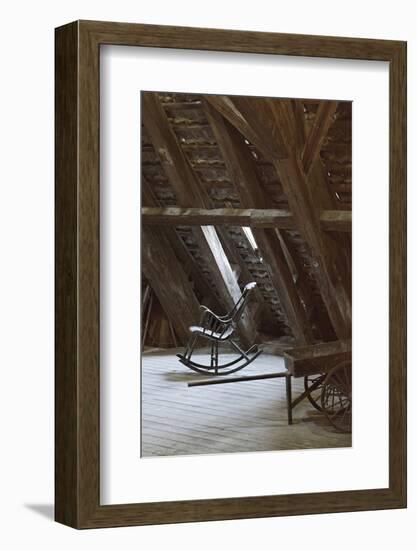 Rocking Chair on an Attic, Copenhagen, Denmark, Scandinavia-Axel Schmies-Framed Photographic Print