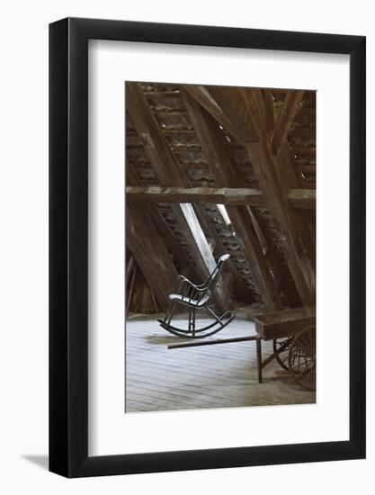 Rocking Chair on an Attic, Copenhagen, Denmark, Scandinavia-Axel Schmies-Framed Photographic Print