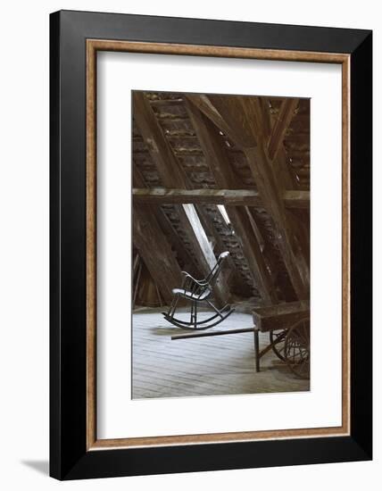 Rocking Chair on an Attic, Copenhagen, Denmark, Scandinavia-Axel Schmies-Framed Photographic Print