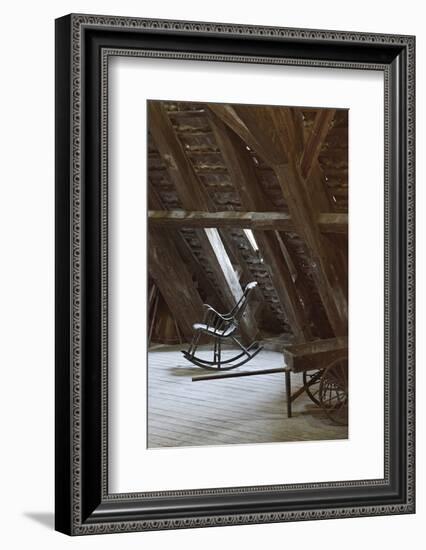 Rocking Chair on an Attic, Copenhagen, Denmark, Scandinavia-Axel Schmies-Framed Photographic Print