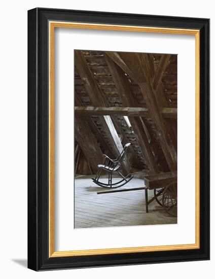 Rocking Chair on an Attic, Copenhagen, Denmark, Scandinavia-Axel Schmies-Framed Photographic Print