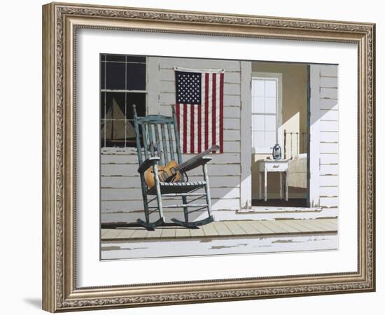 Rocking Chair with Guitar-Zhen-Huan Lu-Framed Photographic Print