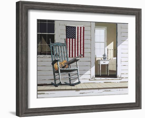 Rocking Chair with Guitar-Zhen-Huan Lu-Framed Photographic Print