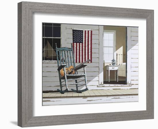 Rocking Chair with Guitar-Zhen-Huan Lu-Framed Photographic Print