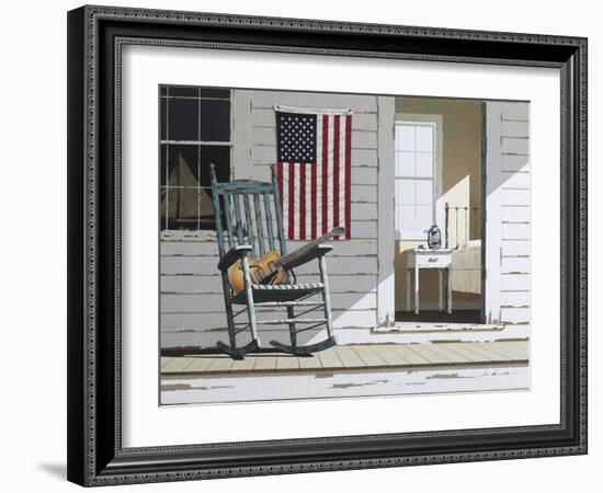 Rocking Chair with Guitar-Zhen-Huan Lu-Framed Photographic Print