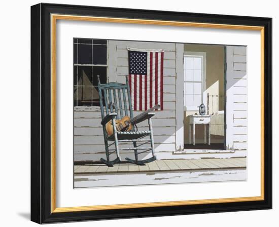 Rocking Chair with Guitar-Zhen-Huan Lu-Framed Photographic Print