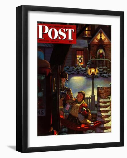 "Rocking Horse Delivery," Saturday Evening Post Cover, December 22, 1945-James R. Bingham-Framed Giclee Print